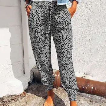 

Harajuku Joggers Leopard Print Casual Pants Wide Leg Sweatpants Women Trousers Plus Size High Waist Pants Streetwear
