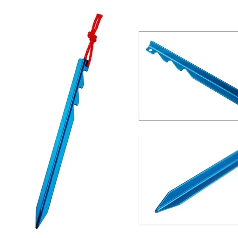 10Pcs Aluminum Alloy Tent Pegs Nails With Rope Lightweight Outdoor Camping Hiking Tent Stakes 4 Colors