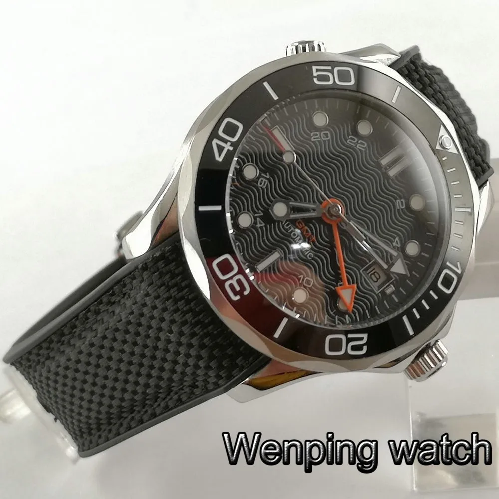 Classic luxury 41mm bliger black dial GMT sapphire glass deploy ment clasp automatic mens mechanical waterpoof watch