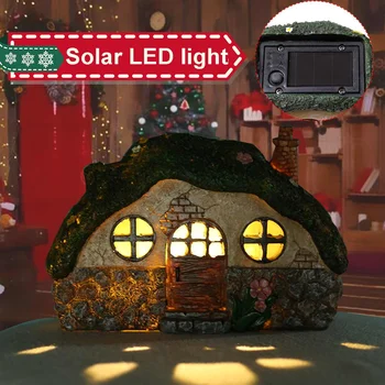 

LED Solar Light Fairy House Waterproof Solar Powered Pathway Lights Outdoor Garden Lawn Yard Solar Lamp For Home Halloween Decor