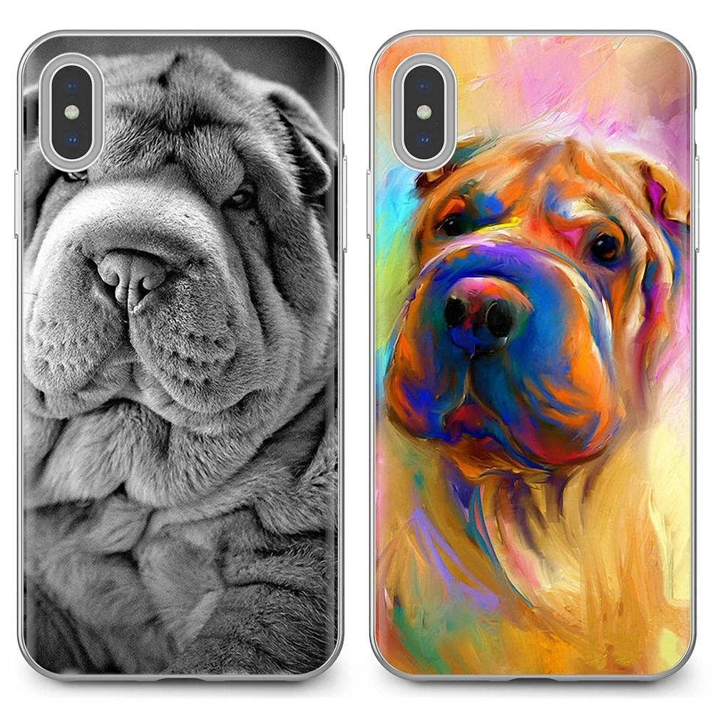 Cute Silicone Phone Case Canvas Shar Pei Best Guard Dogs Oil For Xiaomi Mi A1 A2 A3 5X 6X 8 9 9t Lite SE Pro Max Mix 1 2 3 2S | Мобильные