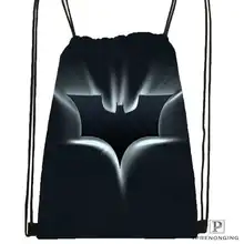 Пользовательские Бэтмен-логотип-походная сумка на шнурке для мужчин и женщин милый рюкзак дети ранец(черная спина) 31x40 см#20180611-03-159