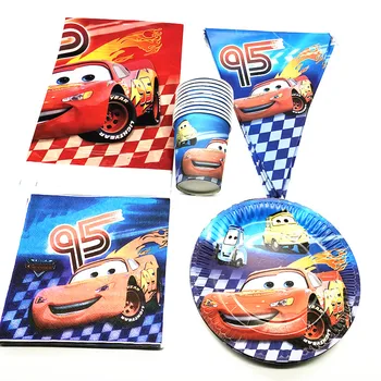 

51Pcs Cartoon Disney Cars Theme Design Child Girl Birthday Party Paper Plate Cup Napkin Flag Tablecloth baby shower Supplies