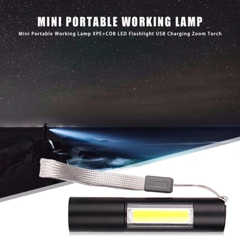 

Portable XPE+COB LED Flashlight Zoom USB Charging Home Camping Torch Work Lamp Rechargeable Zoom Torch Outdoor Tool
