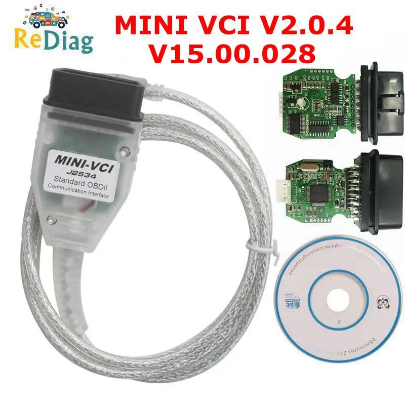 MINI VCI V2.0.4 SW V15.00.028 для Toyota TIS Techstream FTDI FT232RL j2534 MINIVCI Поддержка Windows XP/7 32bit | Автомобили и