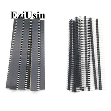 Bande de connecteur JST pour Arduino bricolage 20 pièces, 10 paires de 40 broches 1x40 à une rangée, mâle et femelle, plaqué or 2.54, broche cassable PCB, DIY