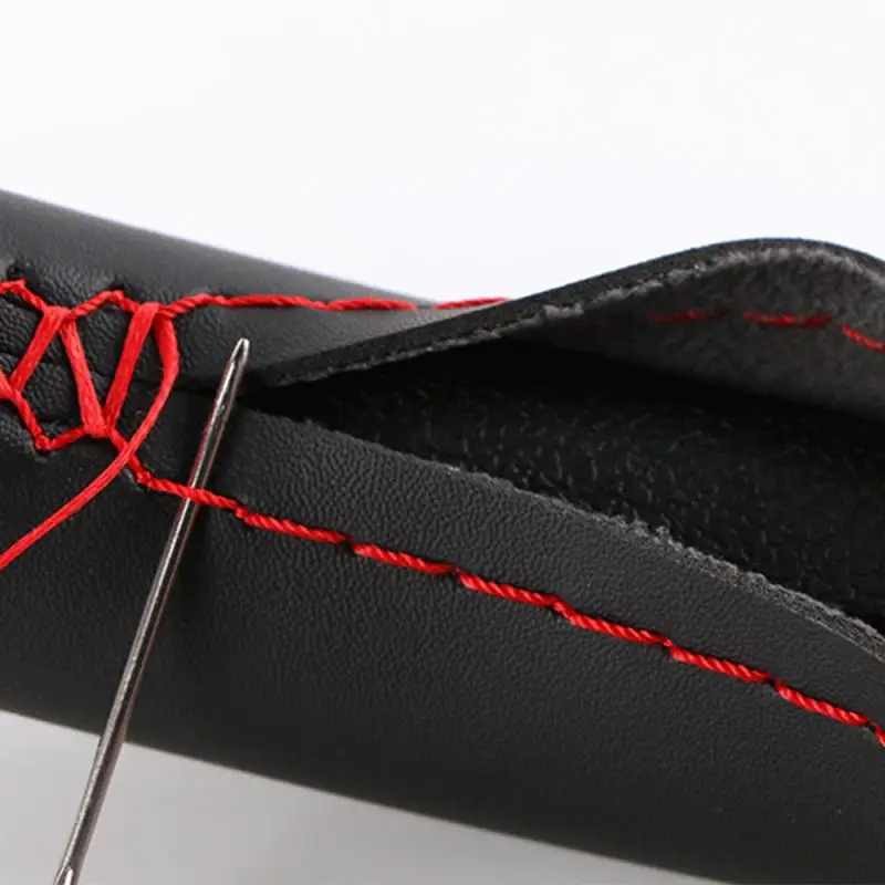 Новый 37/38 см DIY чехол рулевого колеса автомобиля мягкая кожаная оплетка на руле