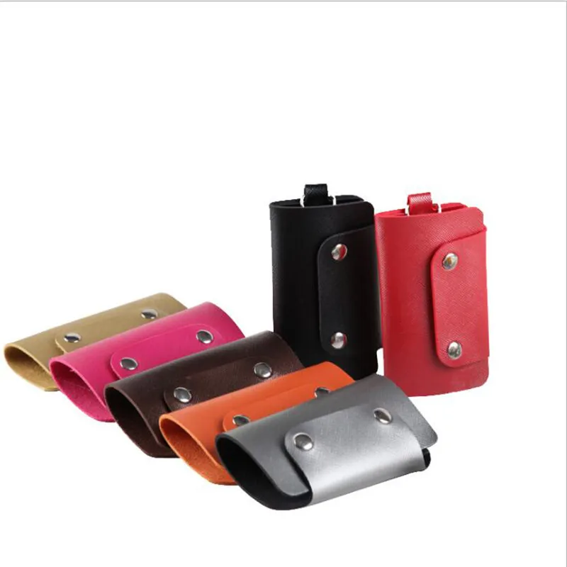 1 PC portátil de los titulares de ama de llaves llavero coche bolsa Porta llaves Unisex caso cartera cubierta de Color sólido Simple bolsa de almacenamiento