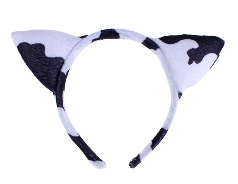 milk cow Животное ухо оголовье Плюшевые Свинья мышь тигр собака косплей повязки для волос Головные уборы карнавал Дети День рождения Хэллоуин Рождество подарок - Цвет: milk cow