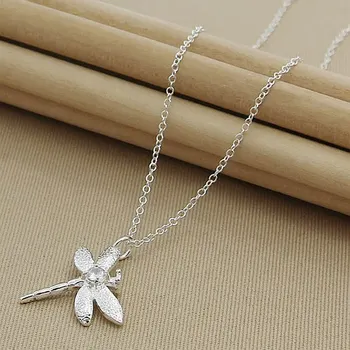 

New Arrival 925 Sterling Silver Insect Dragonfly Pendant Necklace For Women Jewelry Gift