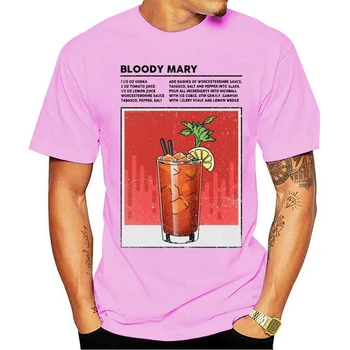 2021Bloody Mary Bebida Misturada de álcool camarero Bebida hora feliz disparo de 100% Camiseta de algodón