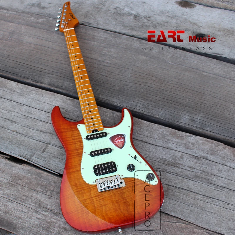 Eart NK C3 Honey Burst электрическая гитара Уилкинсон тремоло мятно зеленая накладка