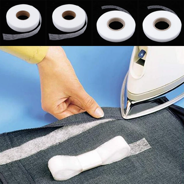 90 Yards Adhesive Hemming Tape Iron On Sewing Fabric Fusing Tape White -  AliExpress