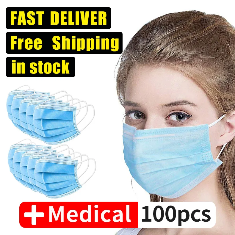 

Wholesale Medical Mask Nonwoven 3-Ply PM2.5 Disposable Elastic Mouth Soft Breathable Flu Hygiene Virus Face Masks