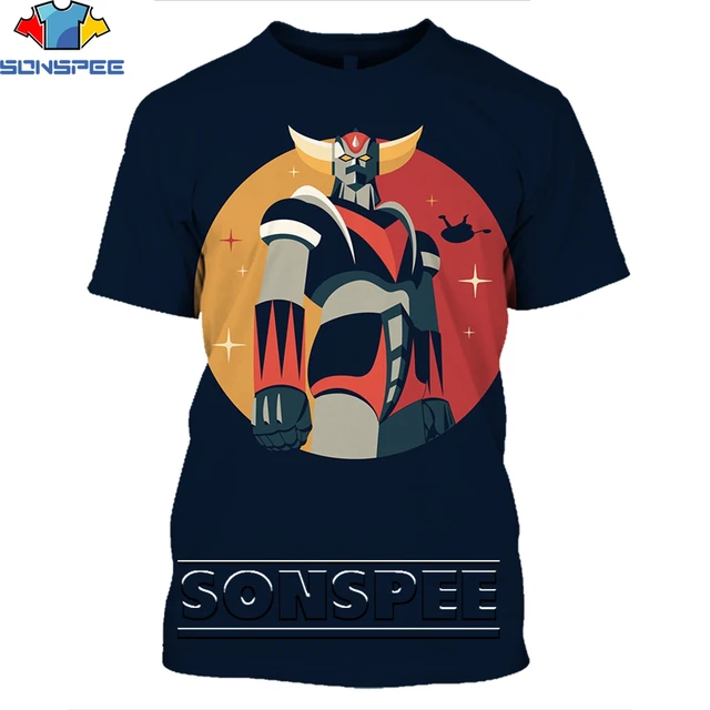 SONSPEE 3D Print Men Women Goldorak T-shirts Casual Streetwear Harajuku Hip Hop Short Sleeve Vintage Anime Tees Tops Shirt Style 16