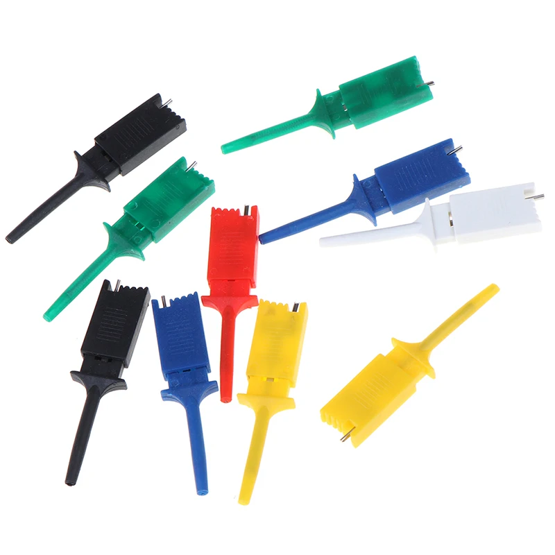 

10ps Test Hooks Clips for Logic Analyzers Logic Test Clip Red Black Yellow Green Blue White Flattening Test Flat Hook Connection