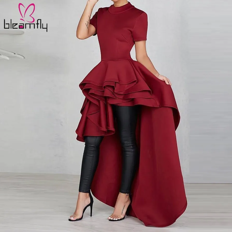 

Sexy Plus Size Irregular Maxi Party Dress Women Multilayer Ruffle Front Short Back Long Dress Summer Sexy Elegant Vestidos