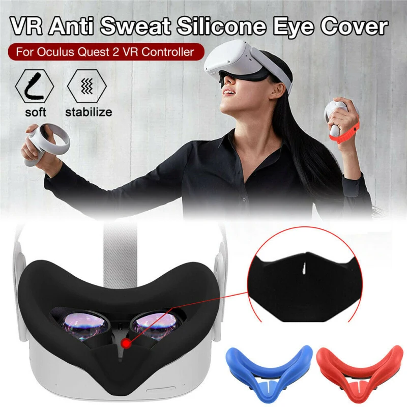 1pc Replacement Silicone Eye Mask For Oculus Quest2 VR Glasses Shading Sweat Proof Blindfold Accessories For Oculus Quest2