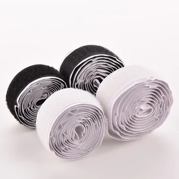 

2 rolls of strong self-adhesive Velcro hook loop tape fastener 1m white portable tape