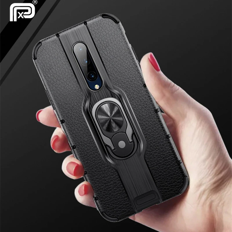 Для Oneplus 7 Pro кейс держатель для колец Броня бампер задняя крышка 6T Чехол Мягкий