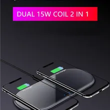 15 Вт двойное сиденье Qi Беспроводное зарядное устройство для iPhone X 8 XR samsung S10 S9 Note 9 10 huawei P30 P30pro быстрая Беспроводная зарядная площадка