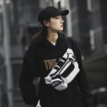 

Oxford Chest Bags Multi Pocket Crossbody Zip Waist Women Men Hip Hop Belt Pouch Daily Chest Waist Girl Cute Leisure Chest