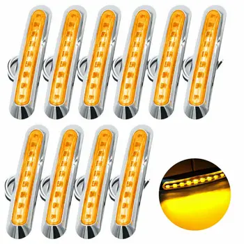 

10x Side Marker Amber Lights 9 LED Car Truck Light 12V-24V Accessories