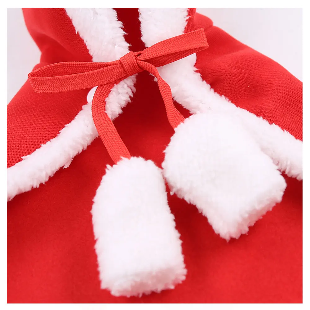 Рождественский костюм для домашних животных на год, пончо, накидка для щенка, котенка, маленьких собак, Санта-Клауса, плащ, нарядная одежда