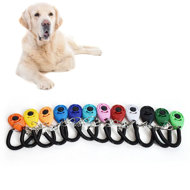 

1 Pc Pet Cat Dog Training Clicker Plastic New Dogs Click Trainer Aid Too Adjustable Wrist Strap Sound Key Chain