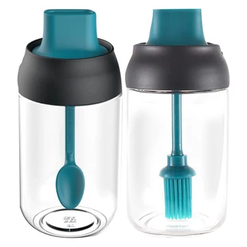 

2Pcs Bottle Durable Creative Portable Practical Condiment Storage Container Seasoning Pot for Home