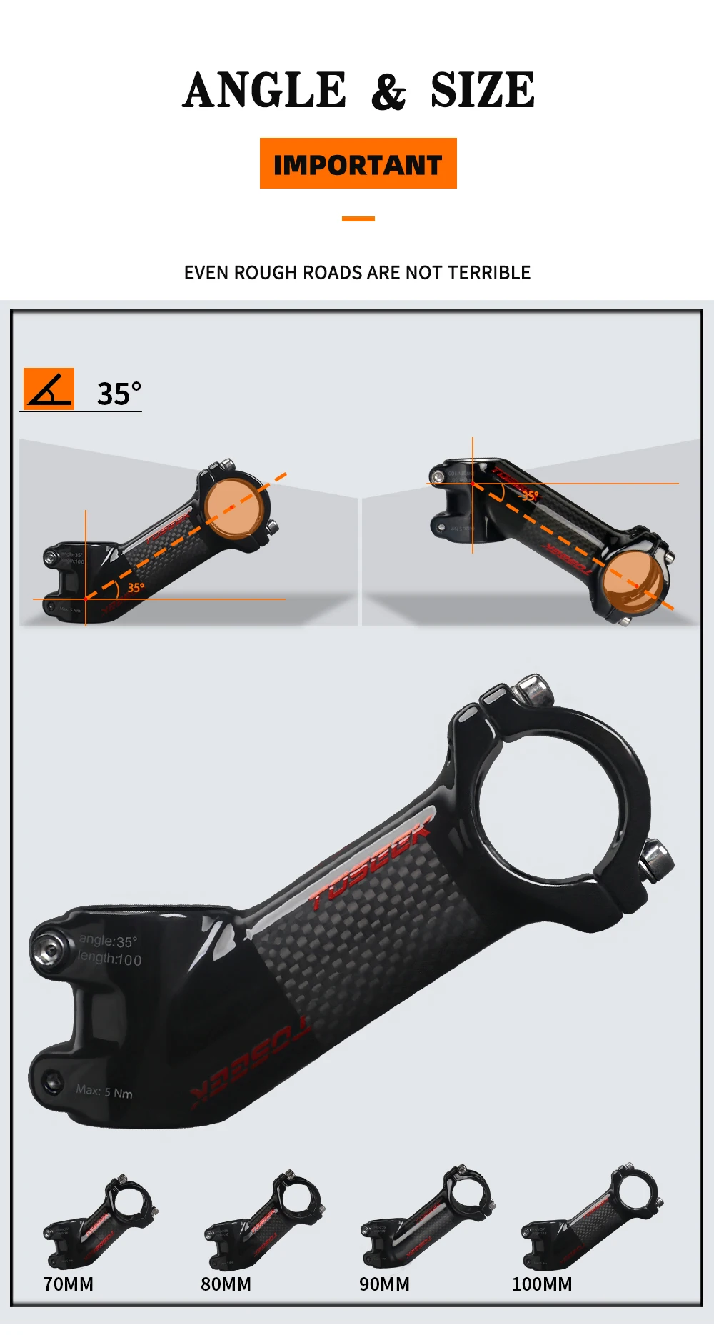 BUCKLOS バイクステム 31.8 60mm 70mm 80mm 90mm 100mm 110mm 120mm 6 17度 - 3Kカーボンファイバー + アルミニウムロードマウンテンバイク BUCKLOS 自転車ステム 31.8 60mm 70mm 80mm 90mm 100mm 110mm 120mm 6