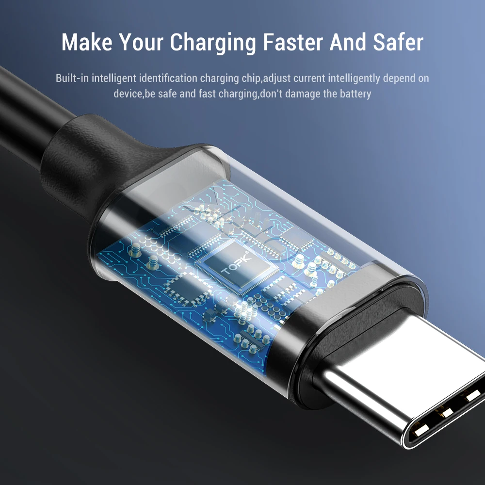Кабель Micro USB TOPK длина 1 м отображение напряжения и силы тока|cable for|usb cable ledmicro usb |