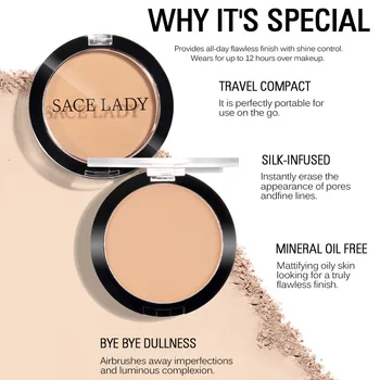 

New Smooth Control Oil Waterproof Long-lasting Makeup Matte Soft Pressed Powder Foundation SCI88