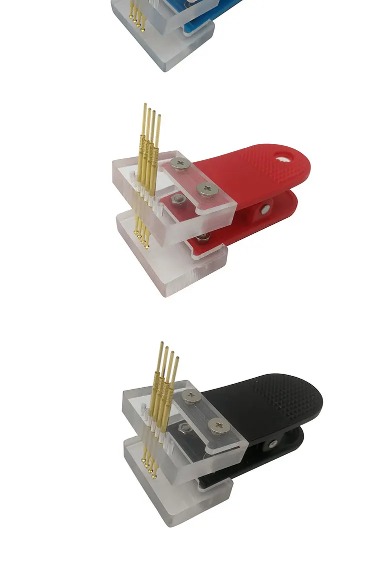 STM32 thimble test probe clamp debugging download program burn mass production STC tool 2.54mm gold plating