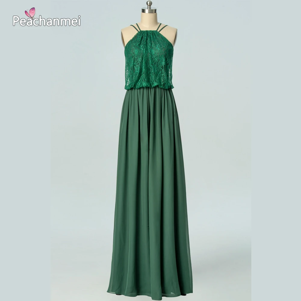 

Real Photos Long Bridesmaid Dress A Line Lace Prom Dresses 2020 Robe De Soiree Chiffon Military Ball Gown Party Dress