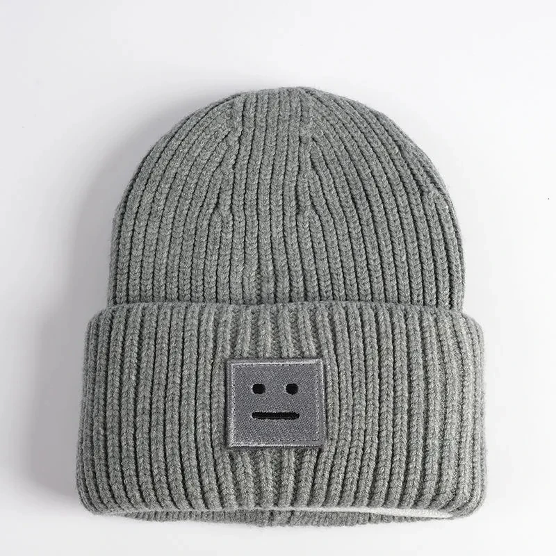 Winter Hats For Women Wool Blended Knit Wool Smiling Face Couple