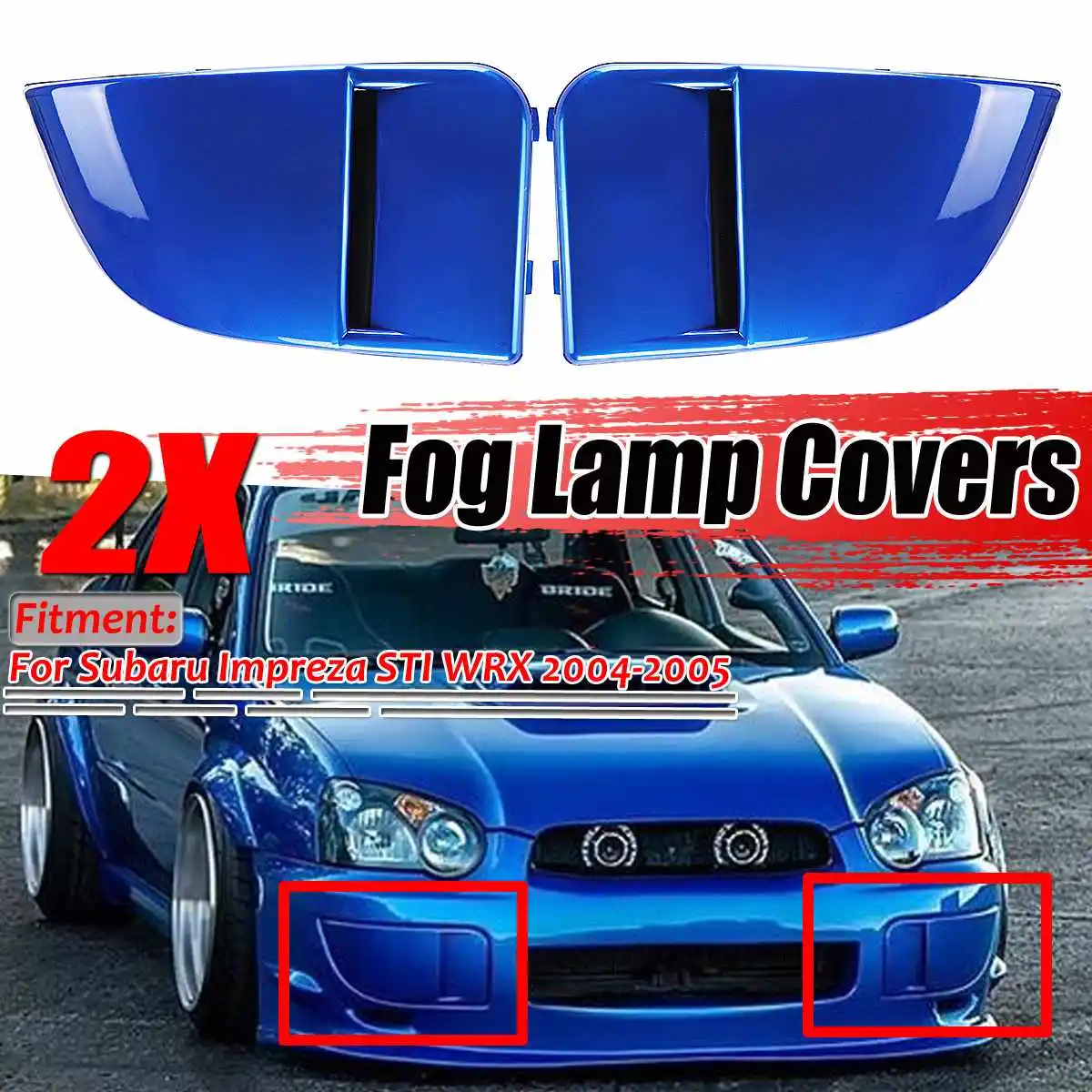 2 шт. синие противотуманные фасветильник на передний бампер для Subaru Impreza STI WRX 2004
