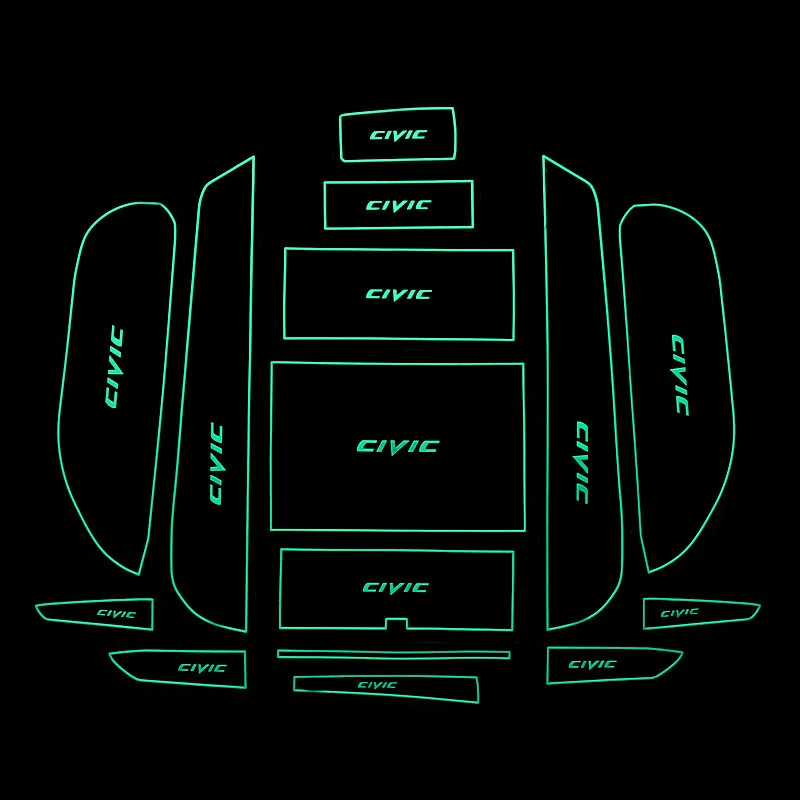 3D резиновый коврик для Honda Civic 8 2006-2011 Lnterior Противоскользящий коврик слот-коврик для двери чашка Подушка паз коврик автомобильные аксессуары 15 шт