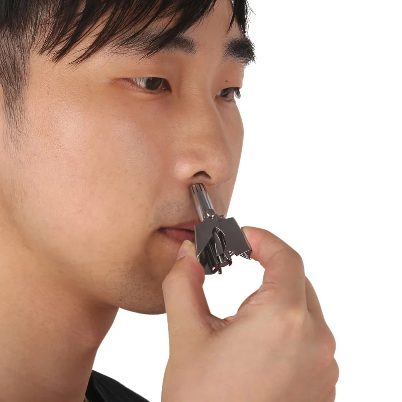 Триммер для носа из нержавеющей стали, ручная стирка, механический триммер для волос в носу, инструменты для бритья и удаления волос