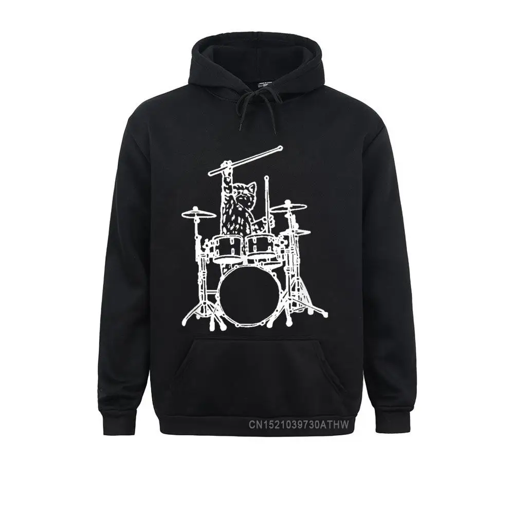 Design Long Sleeve Hoodies Summer Autumn Retro  Clothes Women's Sweatshirts In My Head My Cat Always Play Drums Funny T-Shirt__3982 In My Head My Cat Always Play Drums Funny T-Shirt__3982black