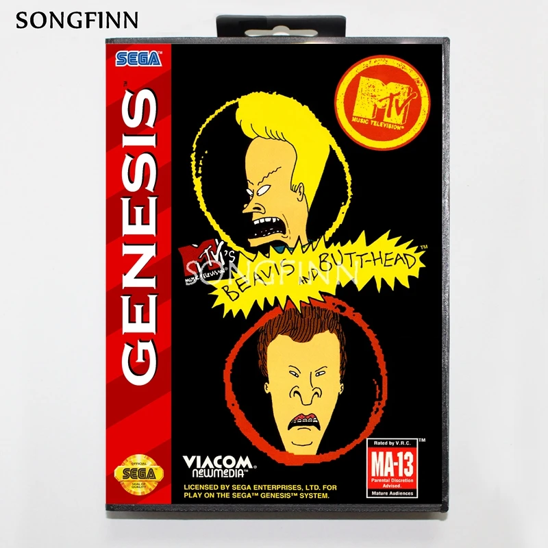 16 бит MD карта памяти с коробкой для sega Mega Drive для Genesis Megadrive-beavis и butthead