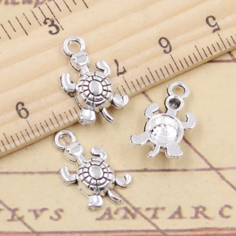 30pcs Charms Turtle Tortoise 18x10mm Tibetan Silver Color Pendants Antique Jewelry Making DIY Handmade Craft | Украшения и