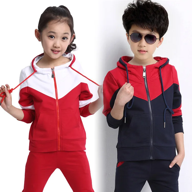 

2019 New Style BOY'S Sportswear Spring And Autumn Big Boy Children Girls Mixed Colors Two-Piece Set Childrenswear Autumn Clothin