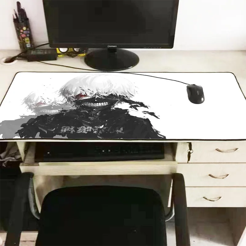 Аниме Токийский Гуль коврик для мыши Нескользящий Резиновый замок край Muismat игровой коврик для мыши 90*40 см большая скорость коврик для мыши коврик