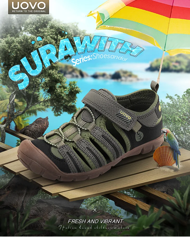 UOVO 2020 New Kids Sandals Boys Summer Fashion Shoes Breathable Little Children Footwear For Boys Beach Sandals Size 28#-32#