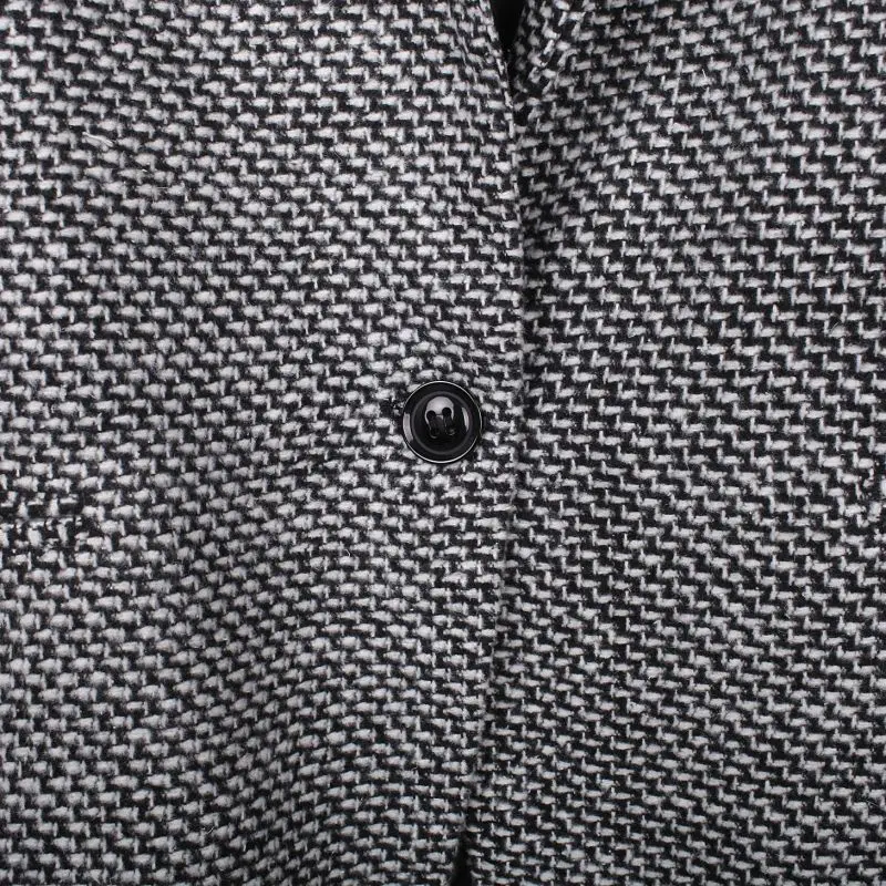 Women Winter Suit Woolen Jacket New Collar Coat Plaid Slim Thicken Mid-long Coat Jackets Hot Sale