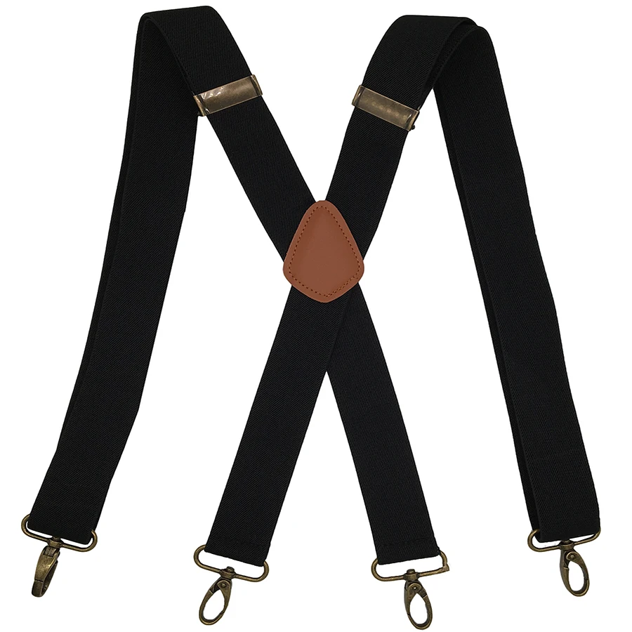 MENDENG Suspenders for Men Vintage 4 Swivel Hook Adjustable Braces