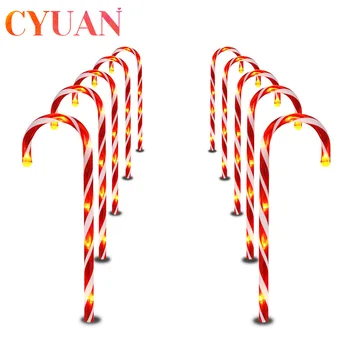

CYUAN Christmas Candy Cane Pathway Light Christmas Garlands Ornaments Merry Christmas Decorations For Home Xmas New Year Gifts