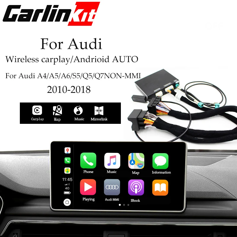 Excellent Wireless CarPlay, for Audi A4 A5 Q5 Q7 MMI 3G/3G+ muItimedia interface CarPlay & Android auto Retrofit Kit 0 Excellent Wireless CarPlay, for Audi A4 A5 Q5 Q7 MMI 3G/3G+ muItimedia interface CarPlay & Android auto Retrofit Kit 0