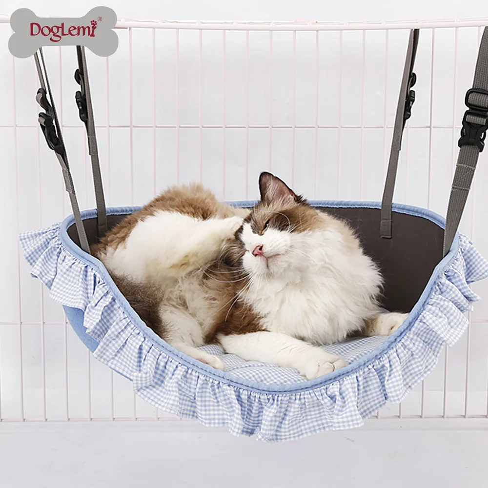 

New Style Durable Pastoral Style Cat Bed Cat Nest Four Seasons Universal Cute Puppy Cat Pet Cat House Cage with Hammock